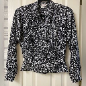 Lindsey Blake Black and White Patterned Blouse Size 8